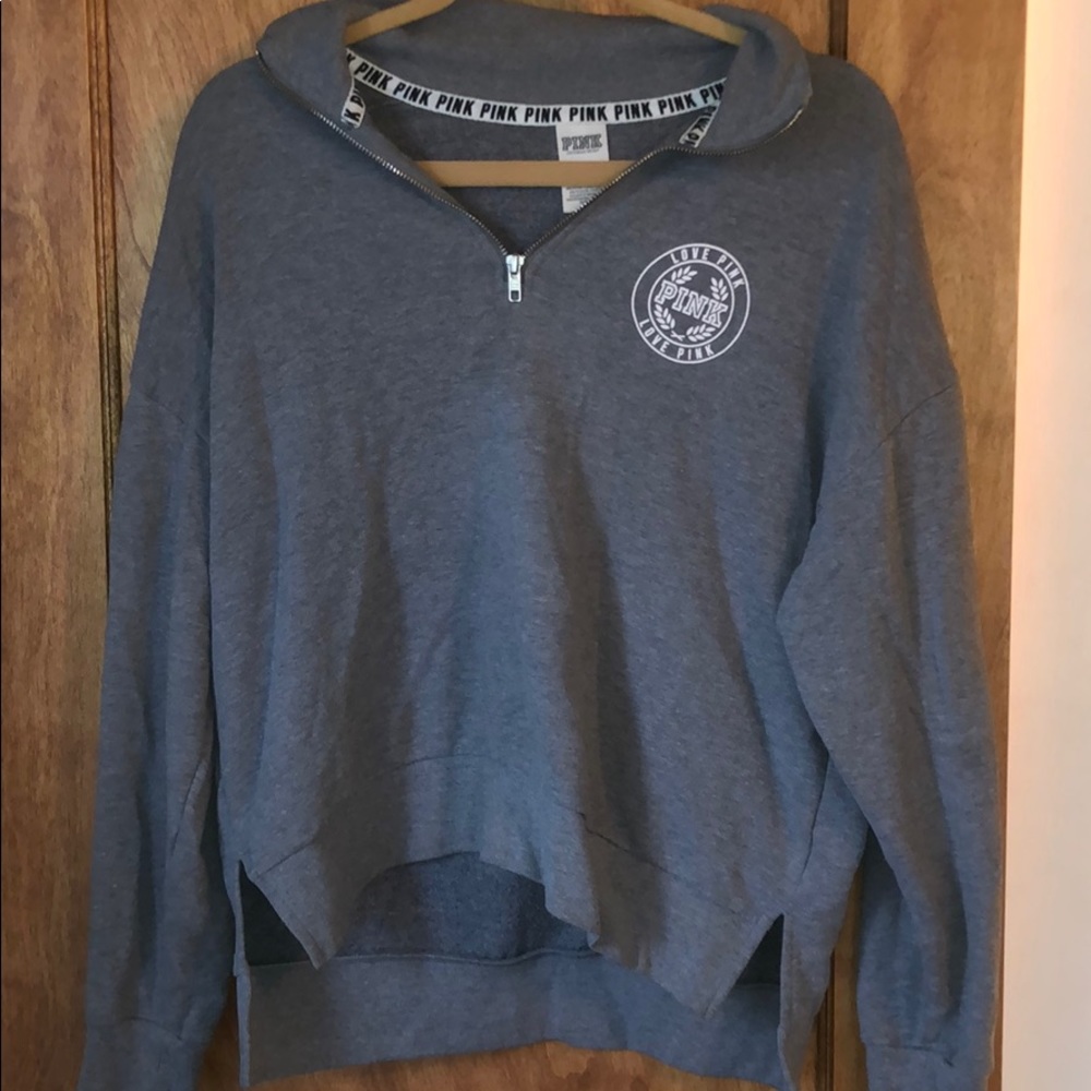 Pink half-zip sweater